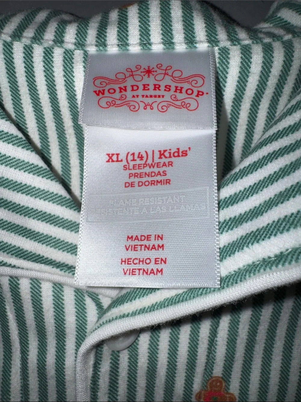 Wondershop Mint Green & White Striped Pajama Set with Orange Star Print